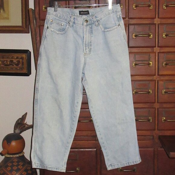 XHILARATION Blue Cotton Denim Capris 9 - Picture 1 of 4